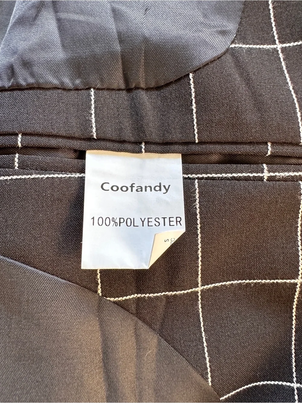 Coofandy men’s white and black plaid blazer jacket NWT size S
